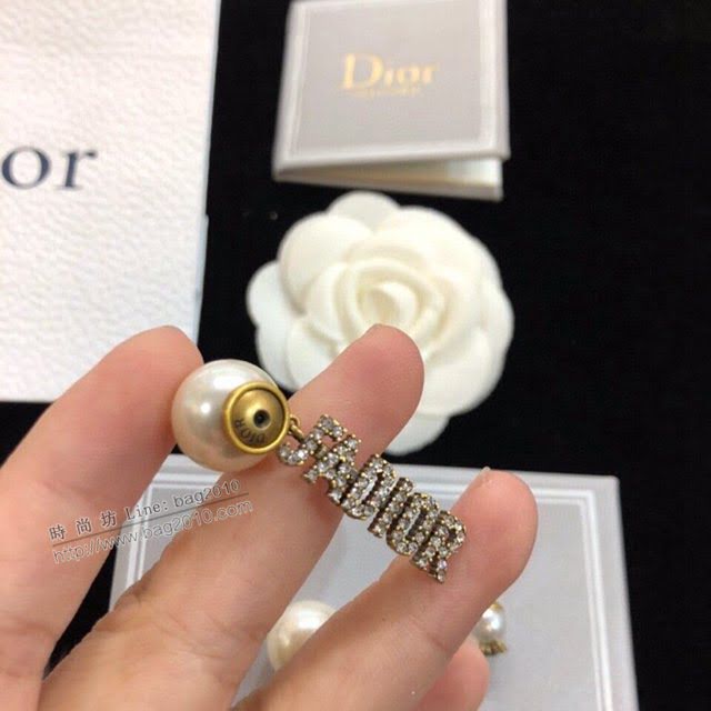 Dior飾品 迪奧經典熱銷款大小球珍珠字母耳環 復古字母吊星星耳釘  zgd1033